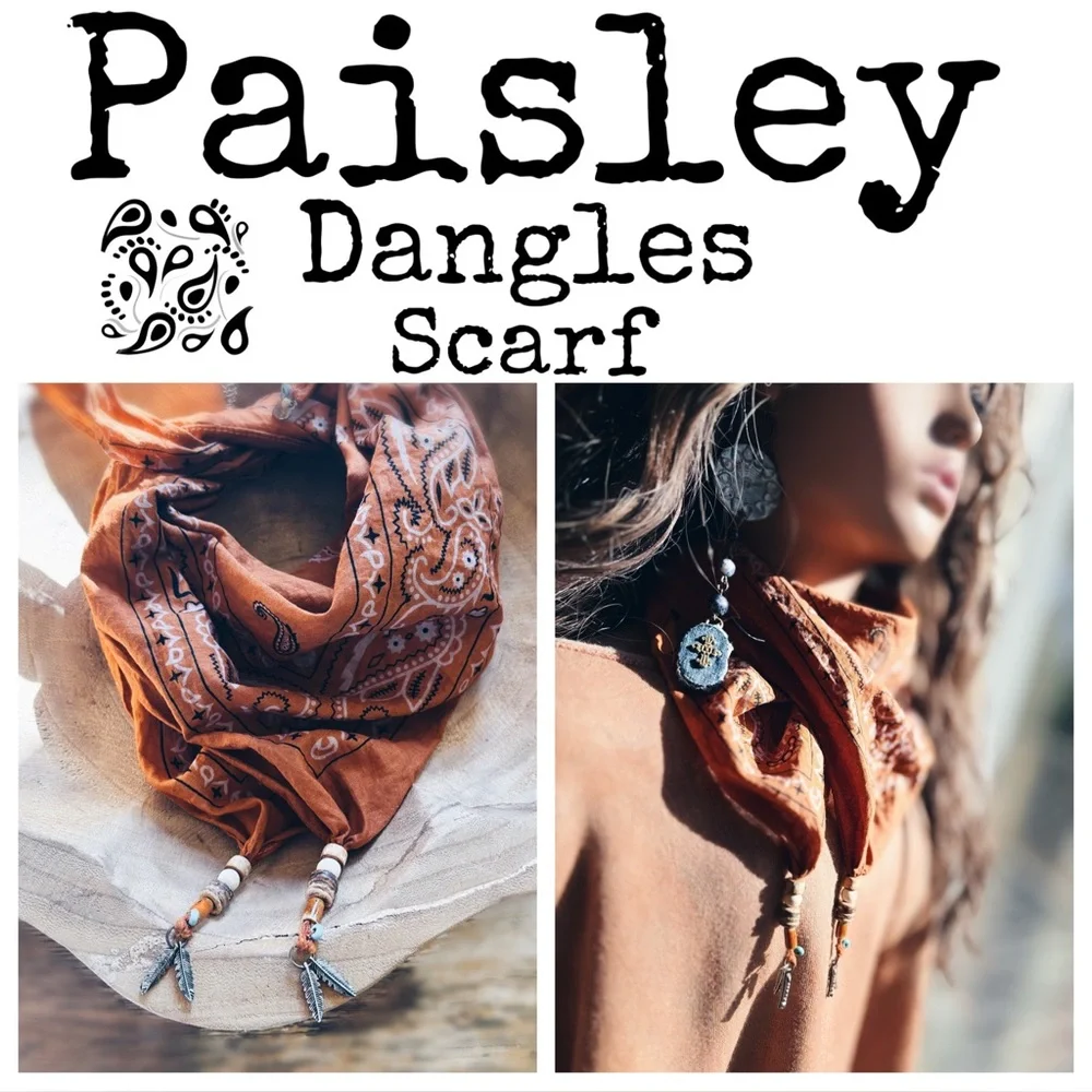 Scarf Hand Dip Dyed Beading Dangles